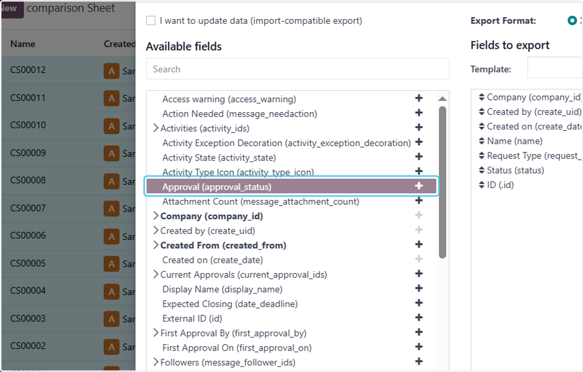 Click on Approval (approval_status)