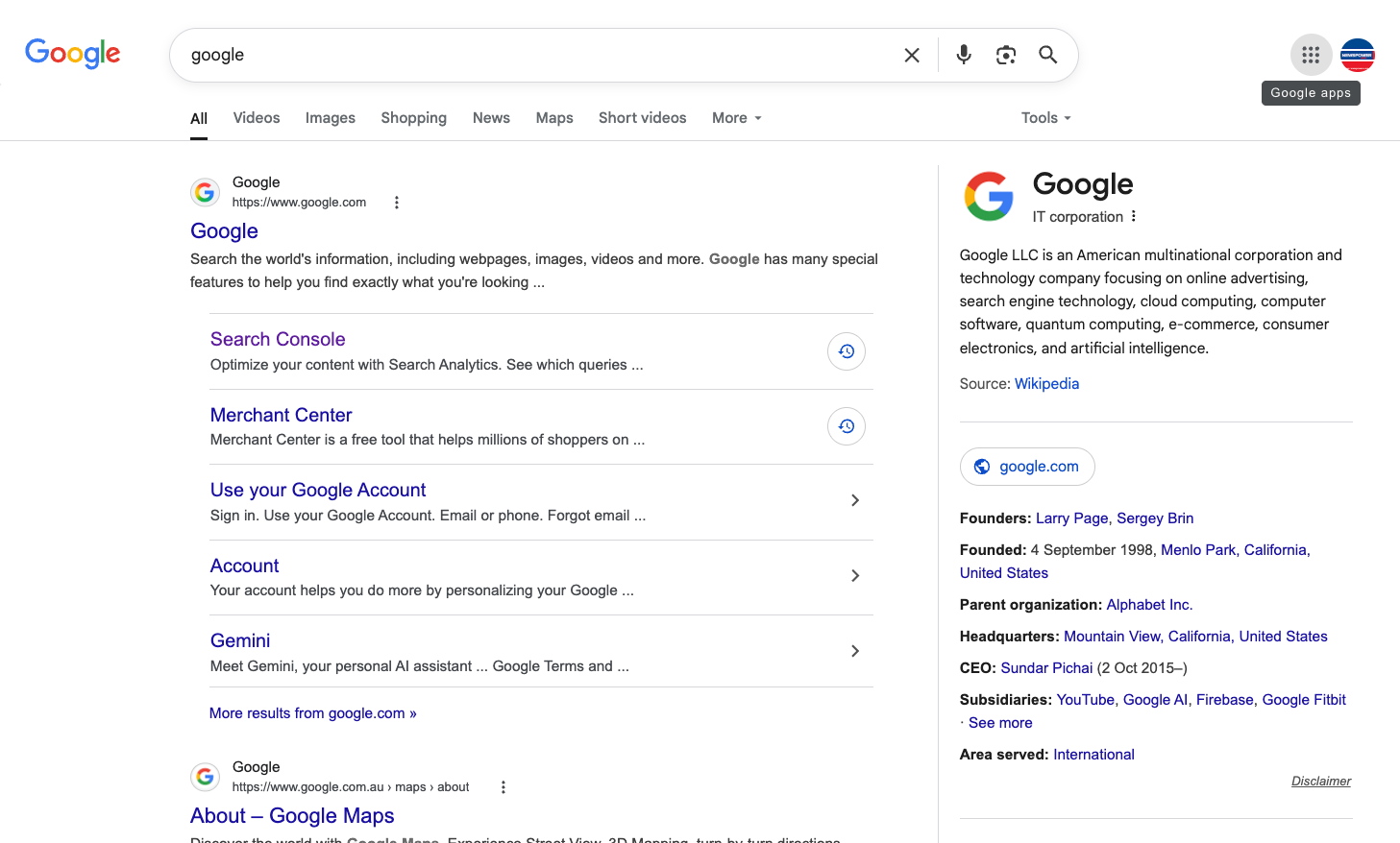 Go to Google and click the 9 dots in the top righthand corner