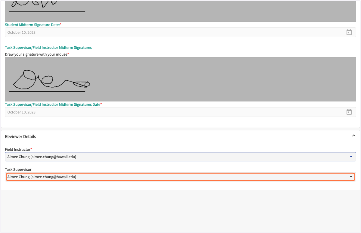 If applicable, select your Site Supervisor's name.