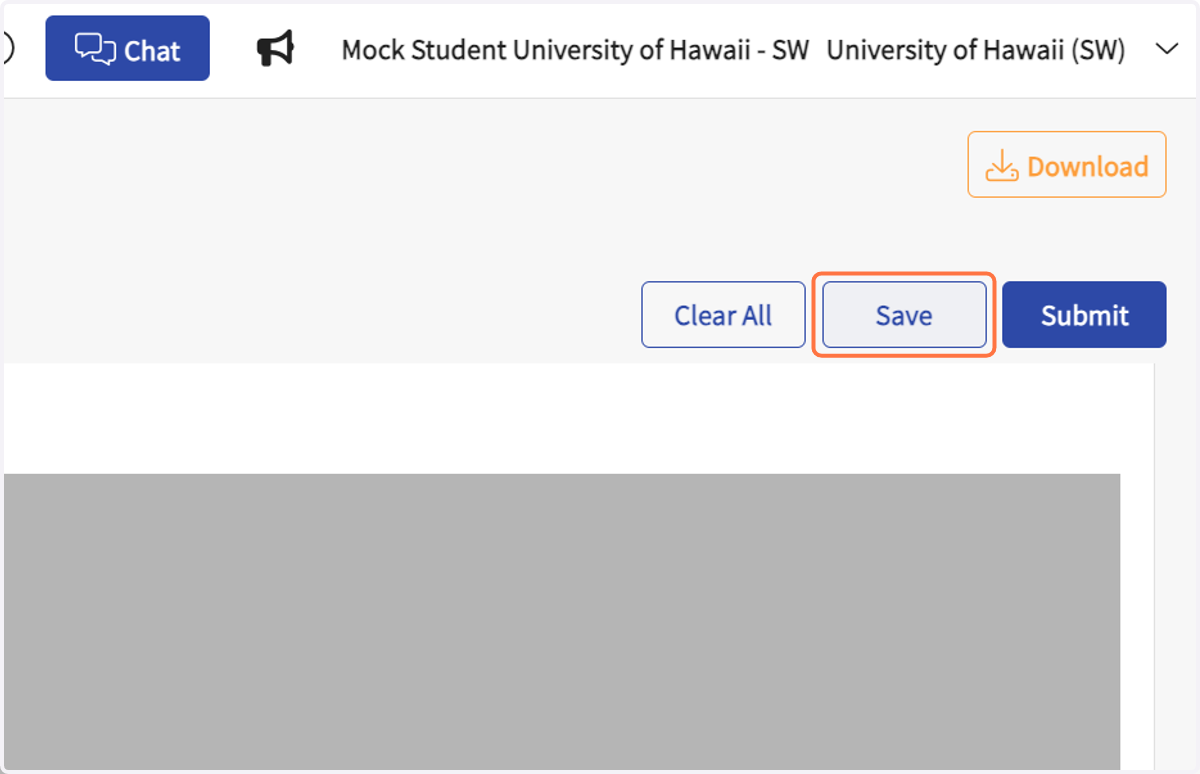 Click on Save at anytime to save your work.