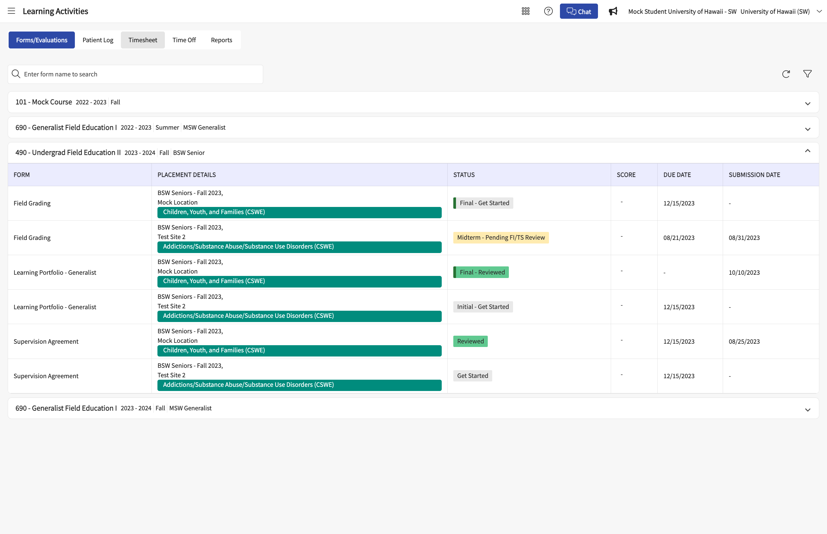 From the Dashboard, go to the Learning Activities page.