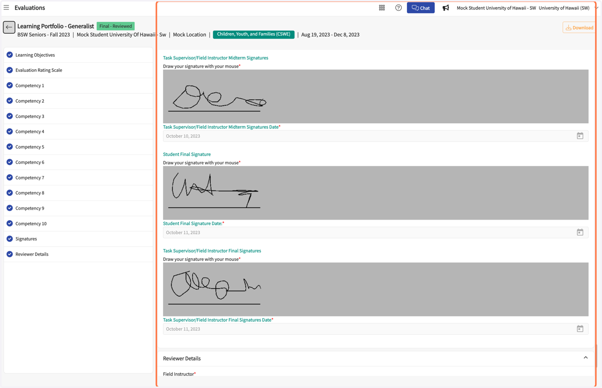 Scroll down to see all Signatures.