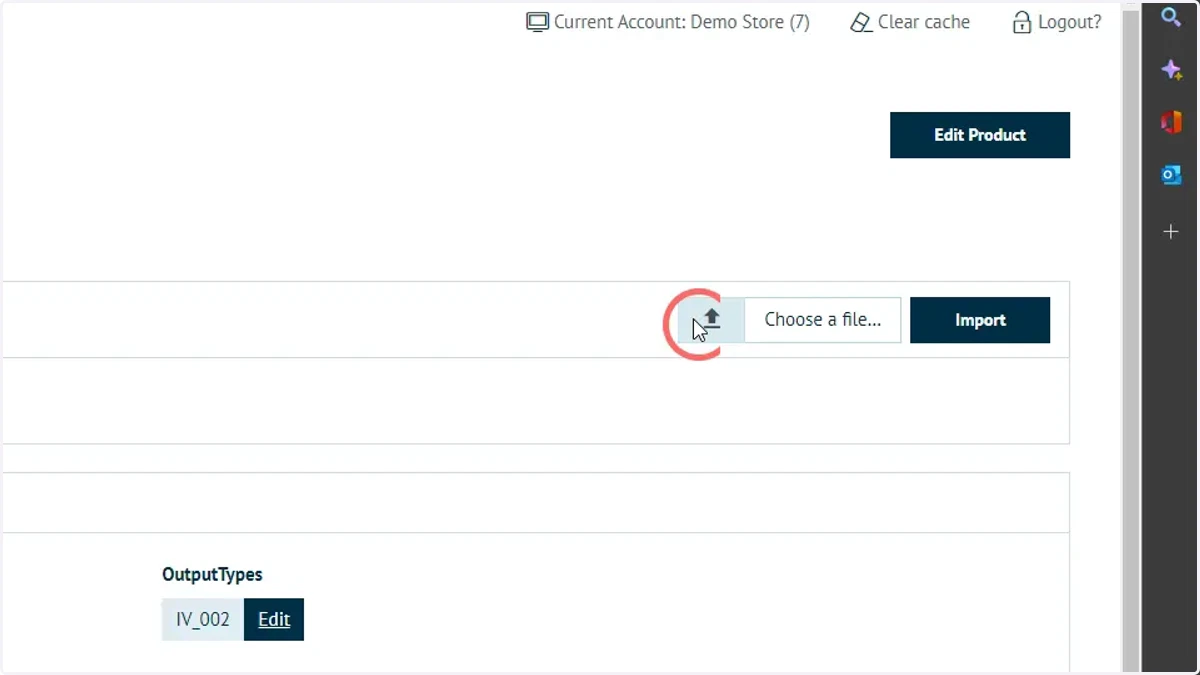 Click the upload button