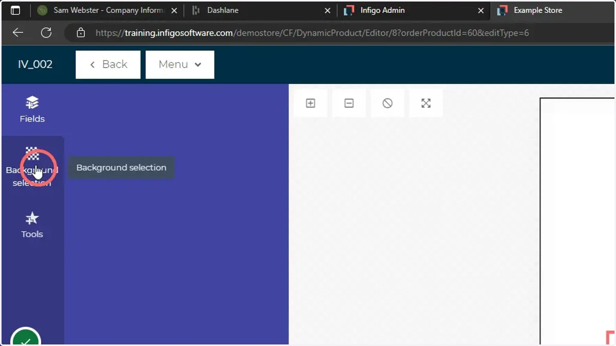 Click Background Selection