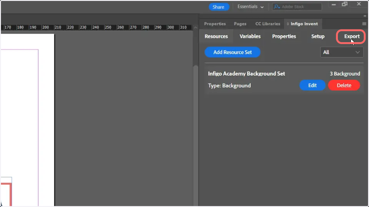 Re-export your template by navigating to the Export tab