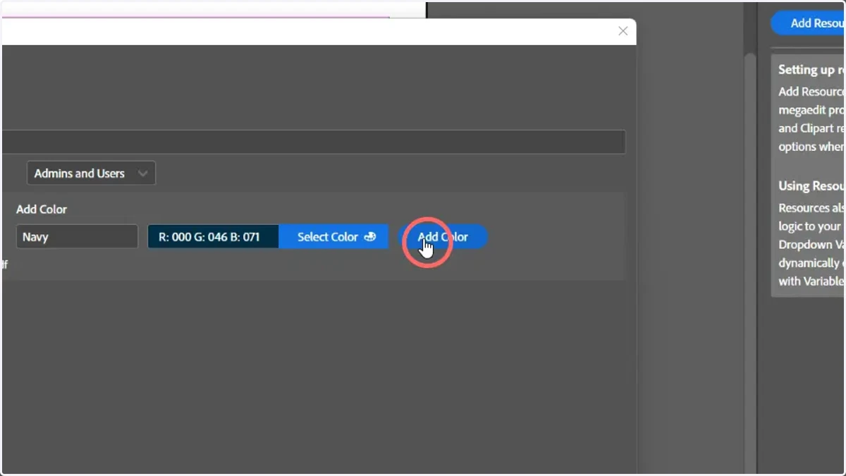 Click Add Colour