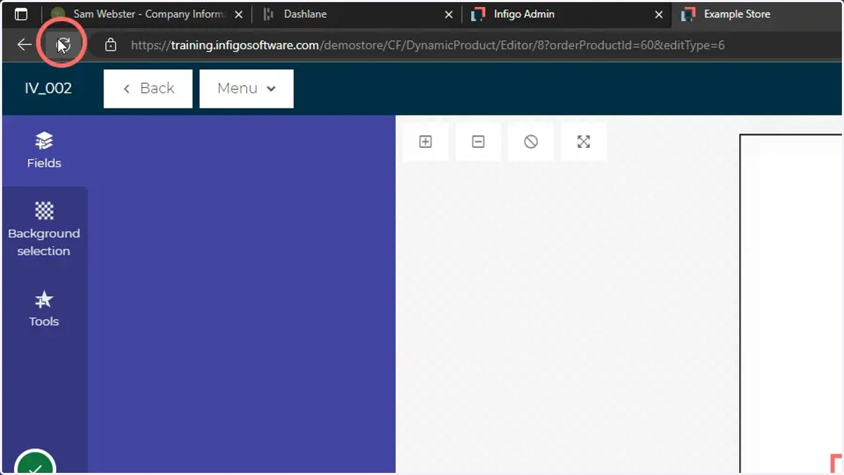 Load or refresh your MegaEdit editor product