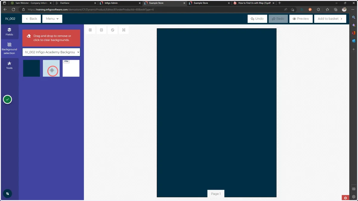 Background Colour Example