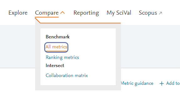 Click on All metrics