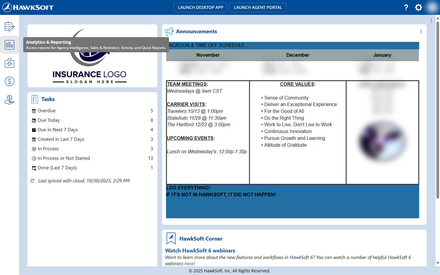 Click on Analytics & Reporting