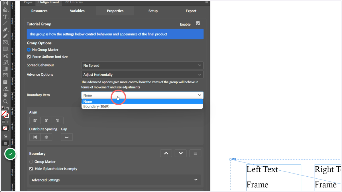 If required, select a field to use as a boundary
