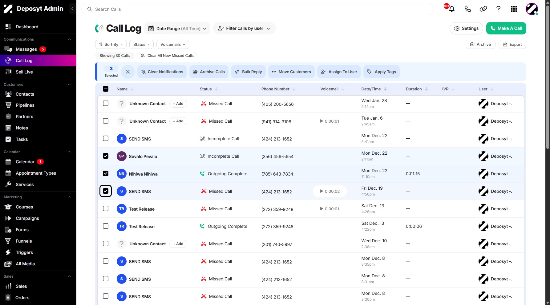 Step 3: To export your call history, simply select the checkbox next to the call(s) you want to export. You can choose a single call or multiple calls at once.