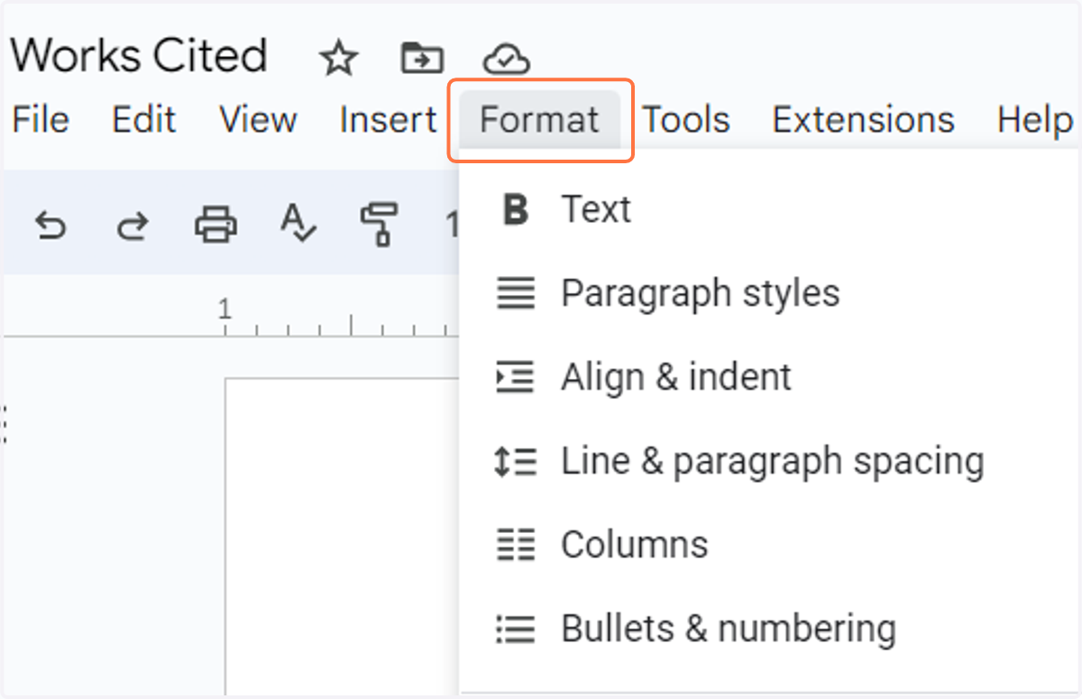 Click on Format and Line & paragraph spacing.