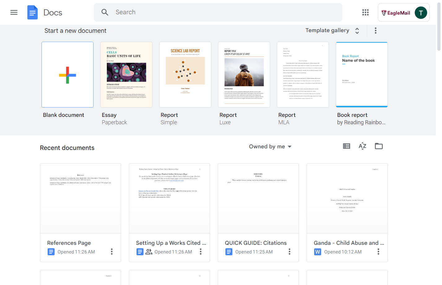 Click on Blank document