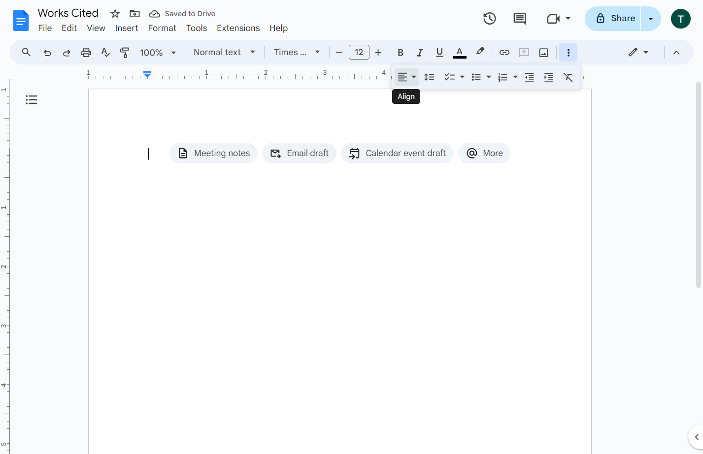 Click on Align