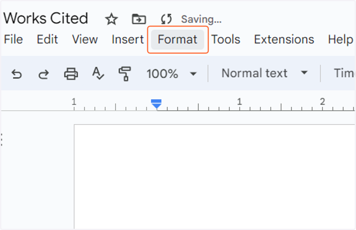 Click on Format