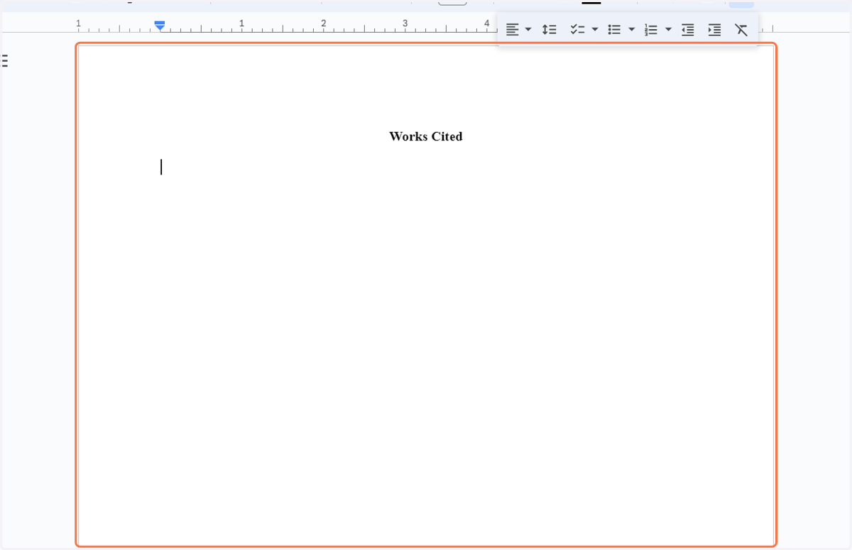 Click on the page. Then, copy in all of your citations in MLA format.