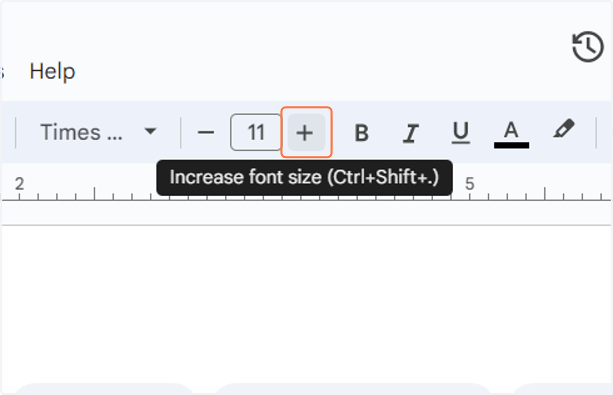 Click on Increase font size (Ctrl+Shift+period)
