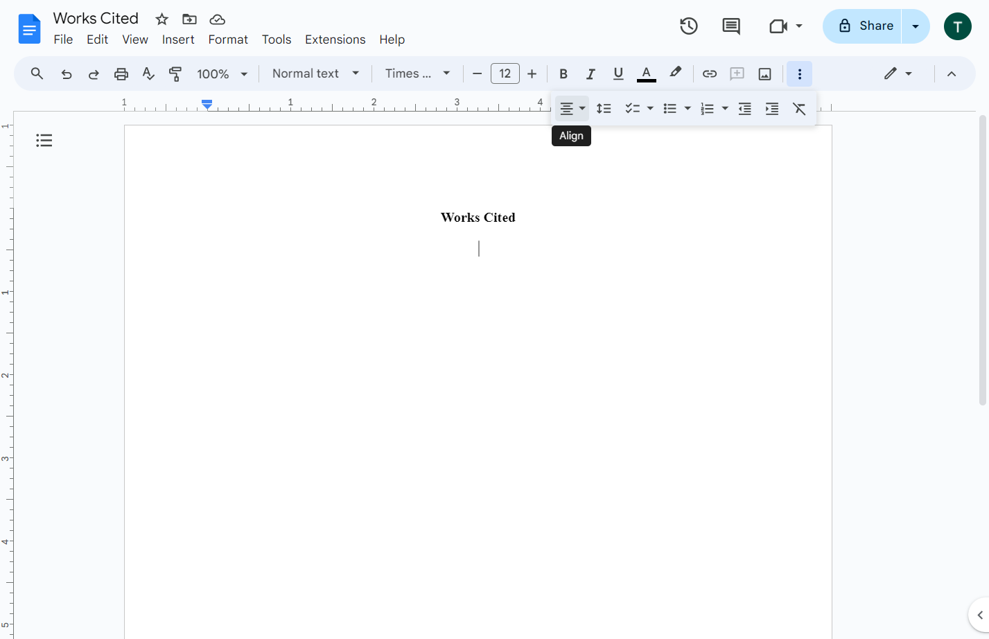 Click on Align
