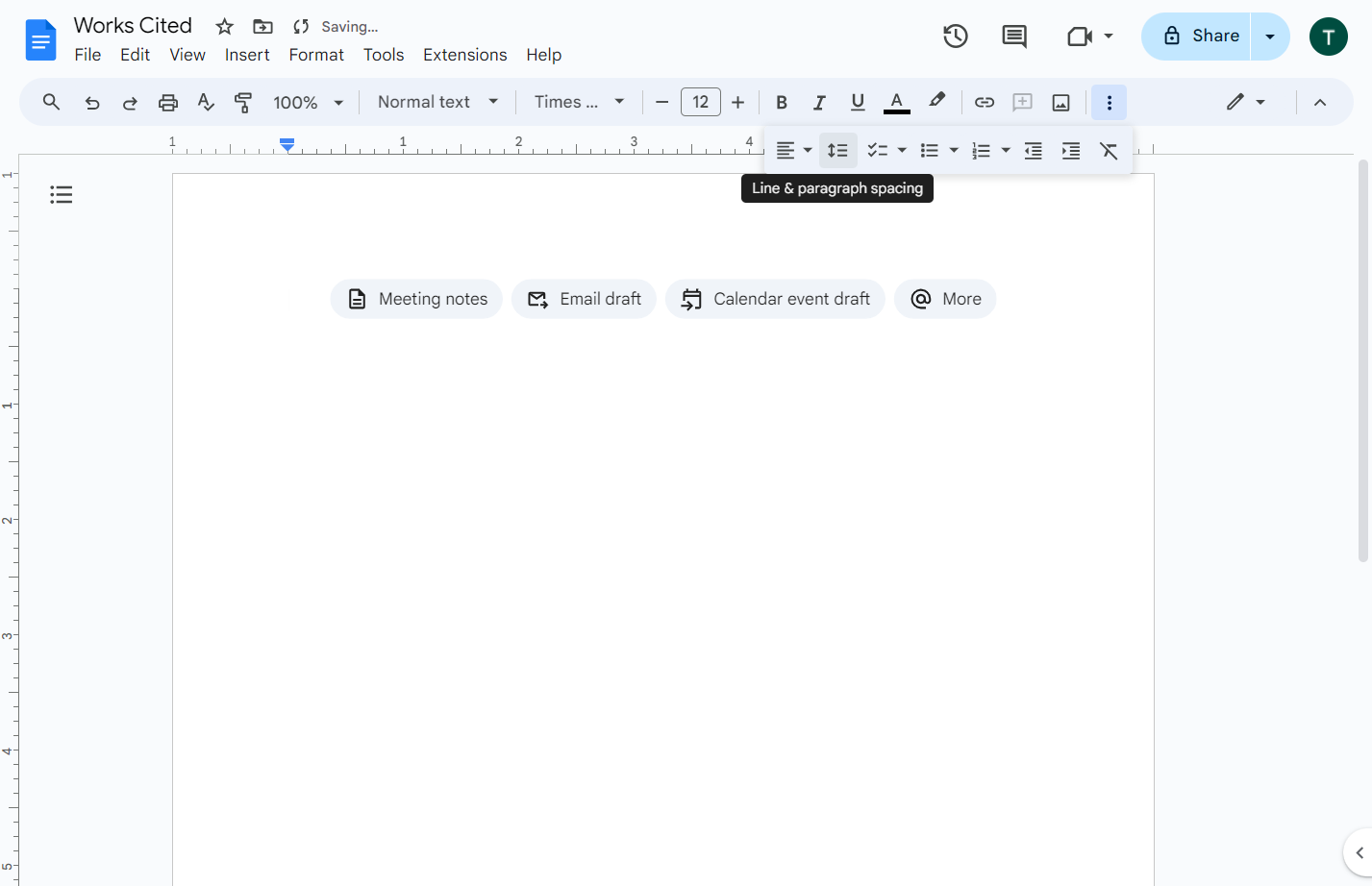 Click on Line & paragraph spacing