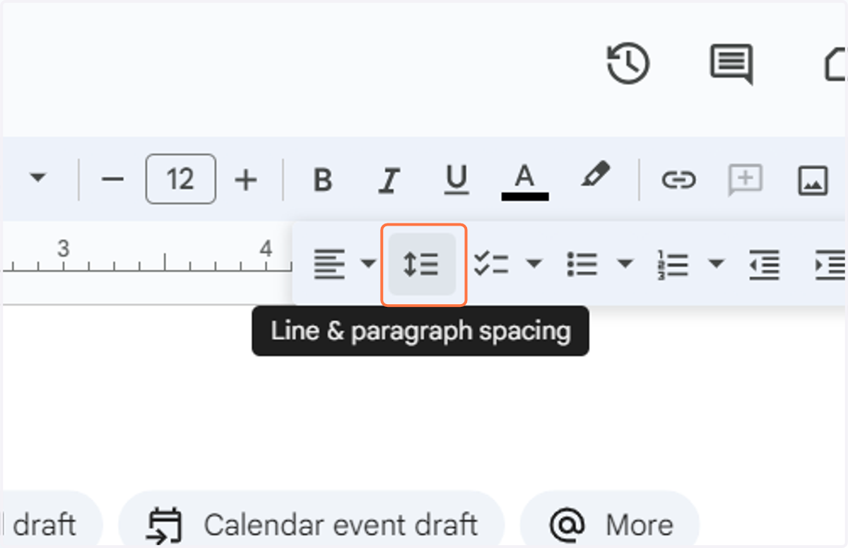 Click on Line & paragraph spacing
