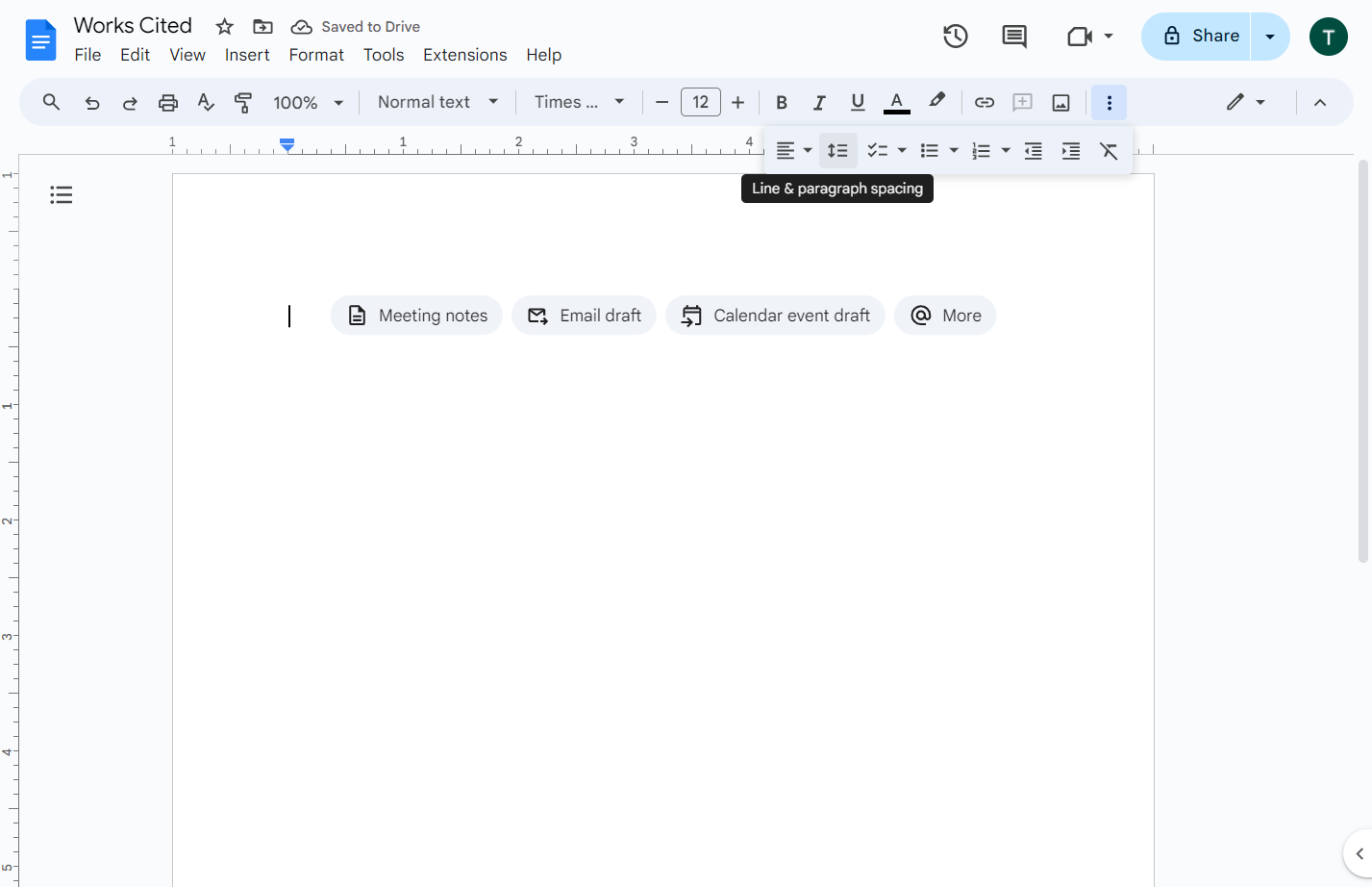 Click on Line & paragraph spacing