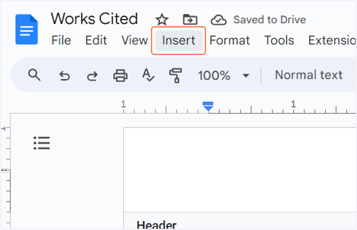 Click on Insert