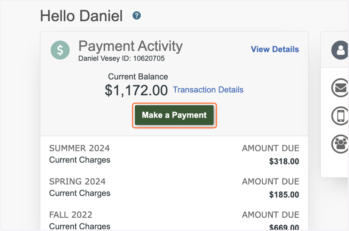 Click on Make a Payment
