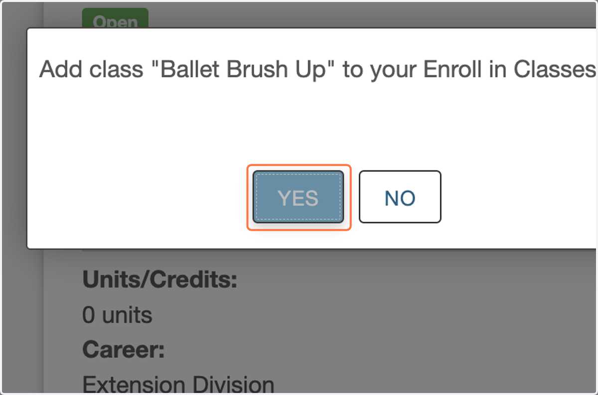 Click on YES