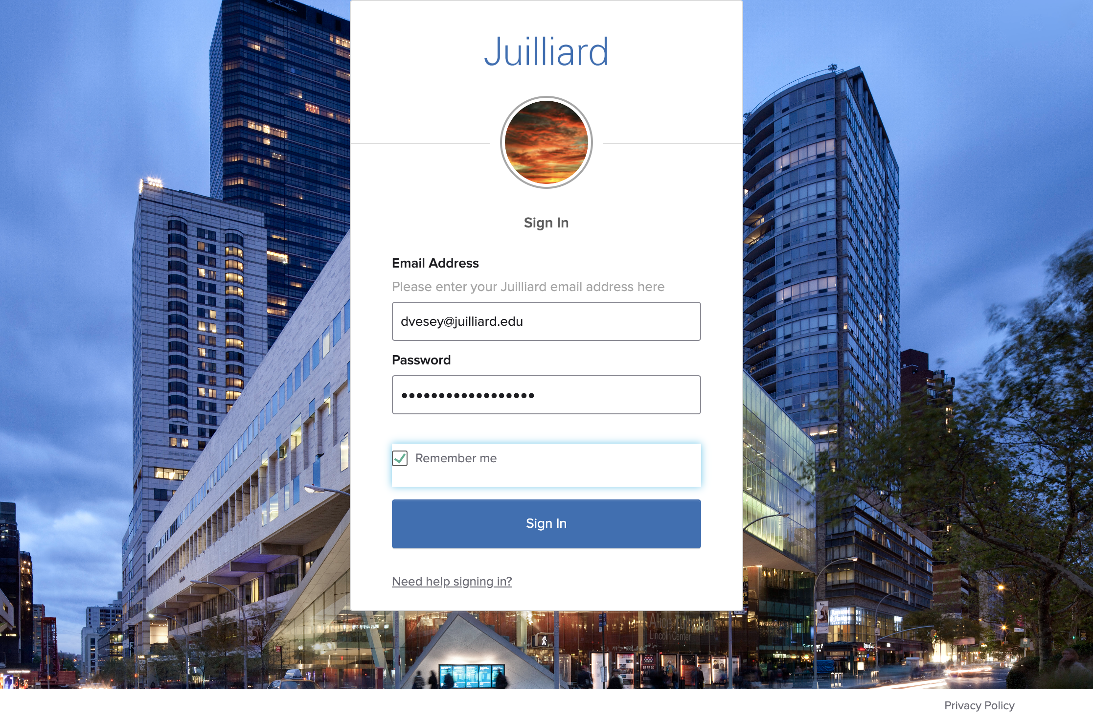 Check Remember me to save this information.
