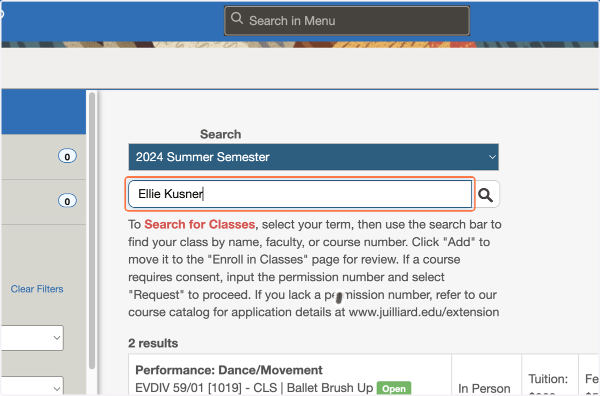 Or search by faculty name (first and/or last name).