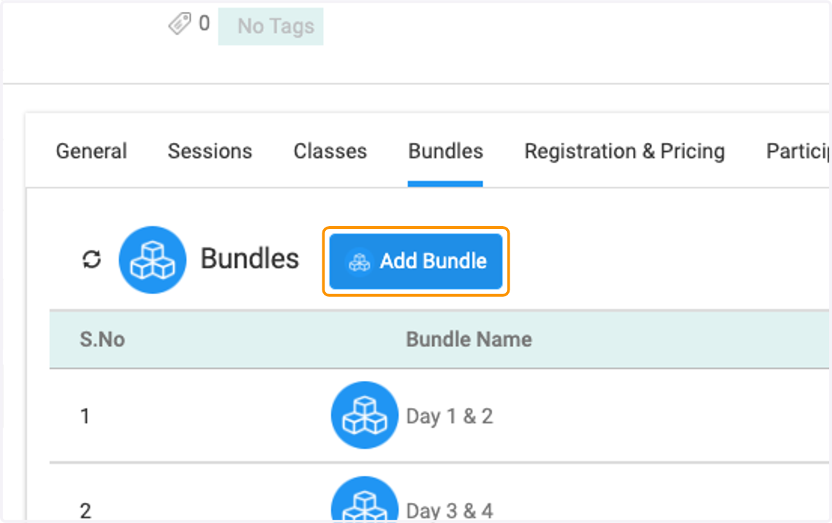 Click on Add Bundle