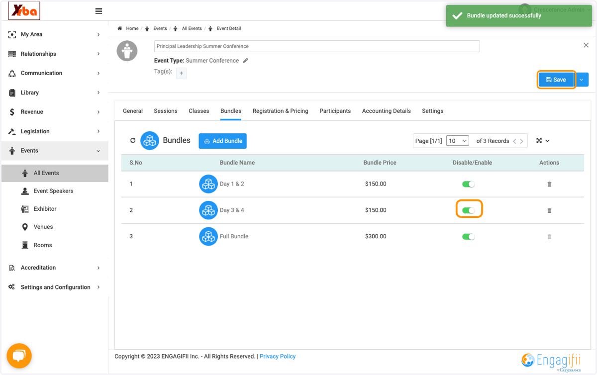 Toggle "Enable" and Save