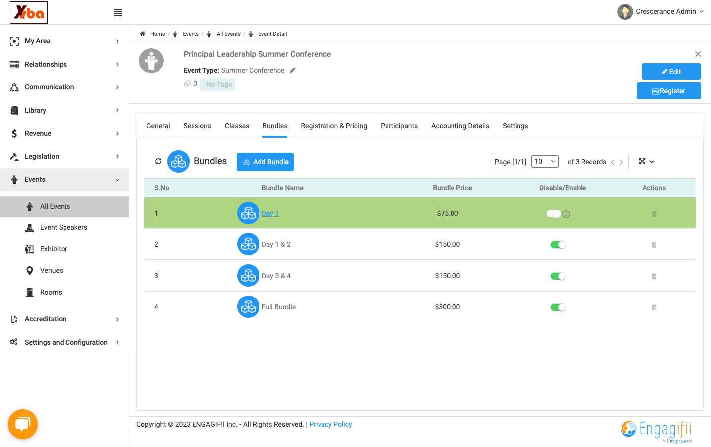 You can follow the same steps and break your event down into days as well.