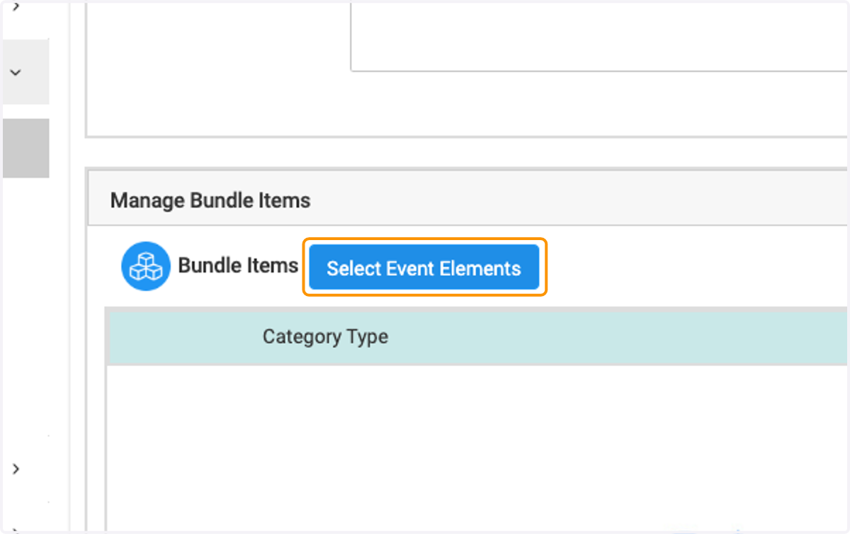 Click on Select Event Elements to add elements from the days to the bundles.