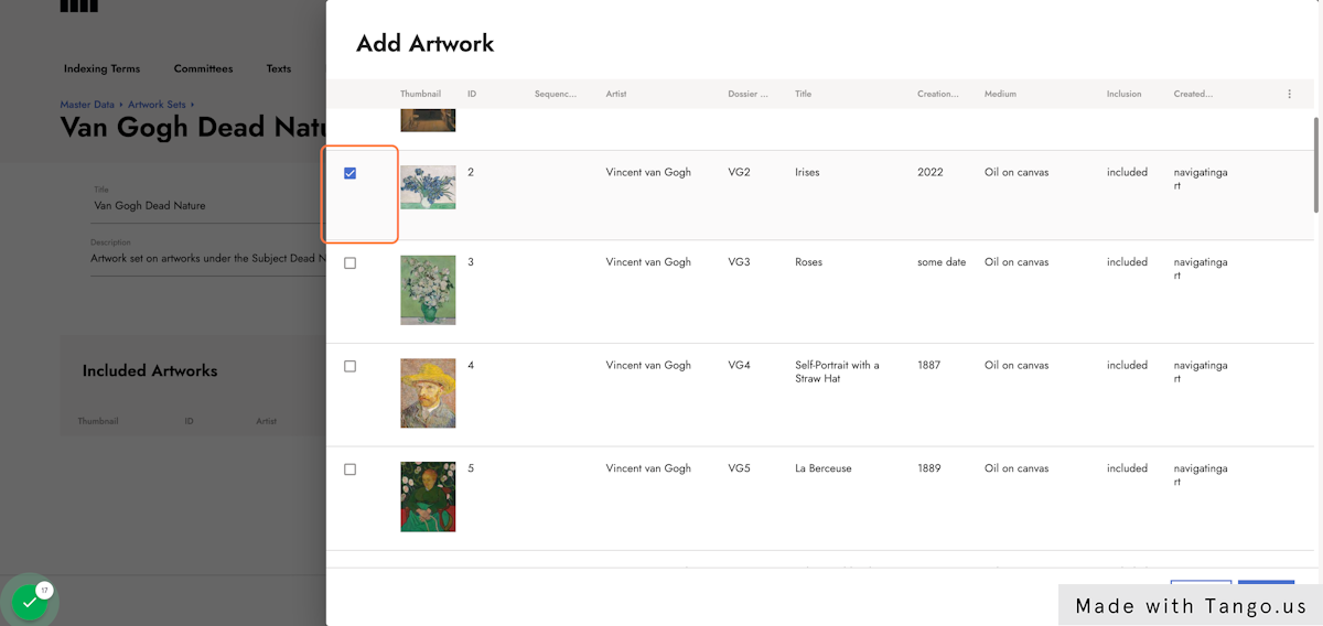 Select the artworks