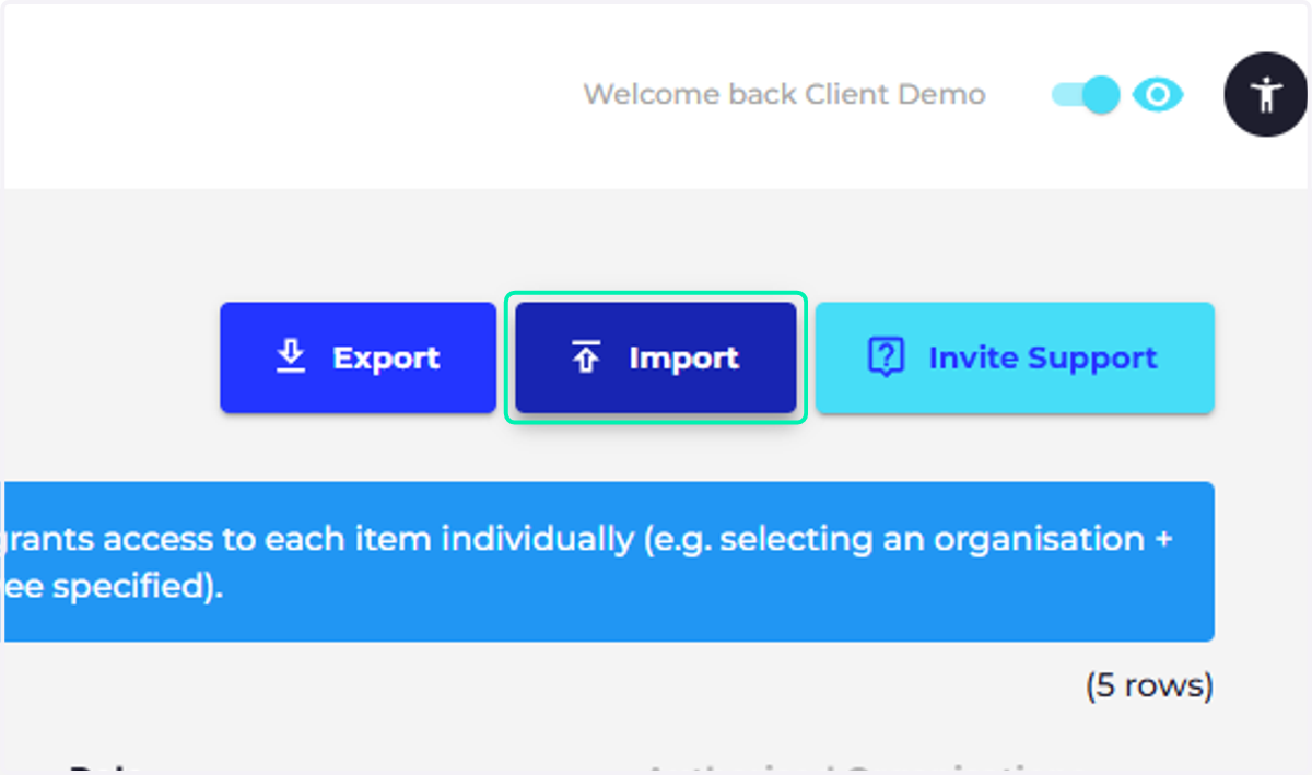 Click on Import