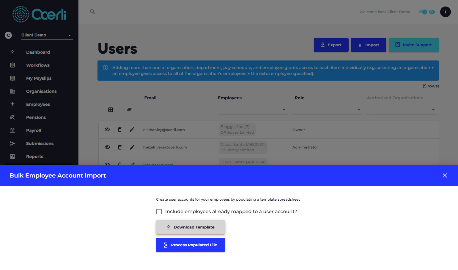 Click on Download Template and save the file to your chosen folder.