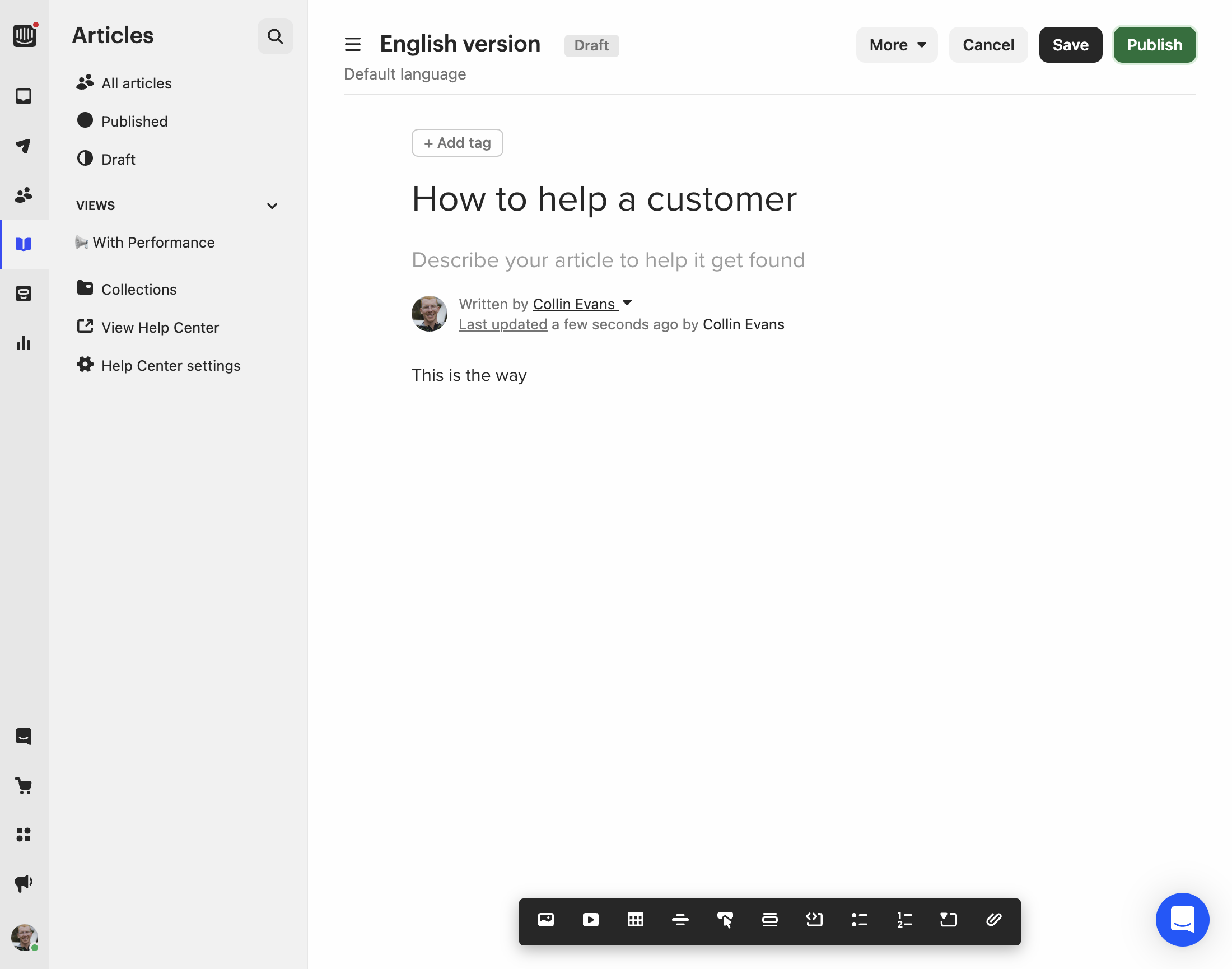 Click on Publish