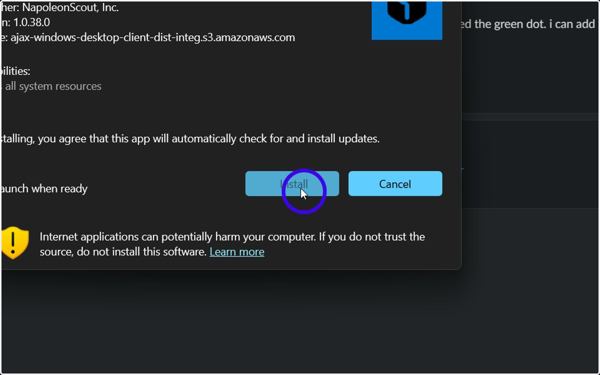 ...then click "Install"