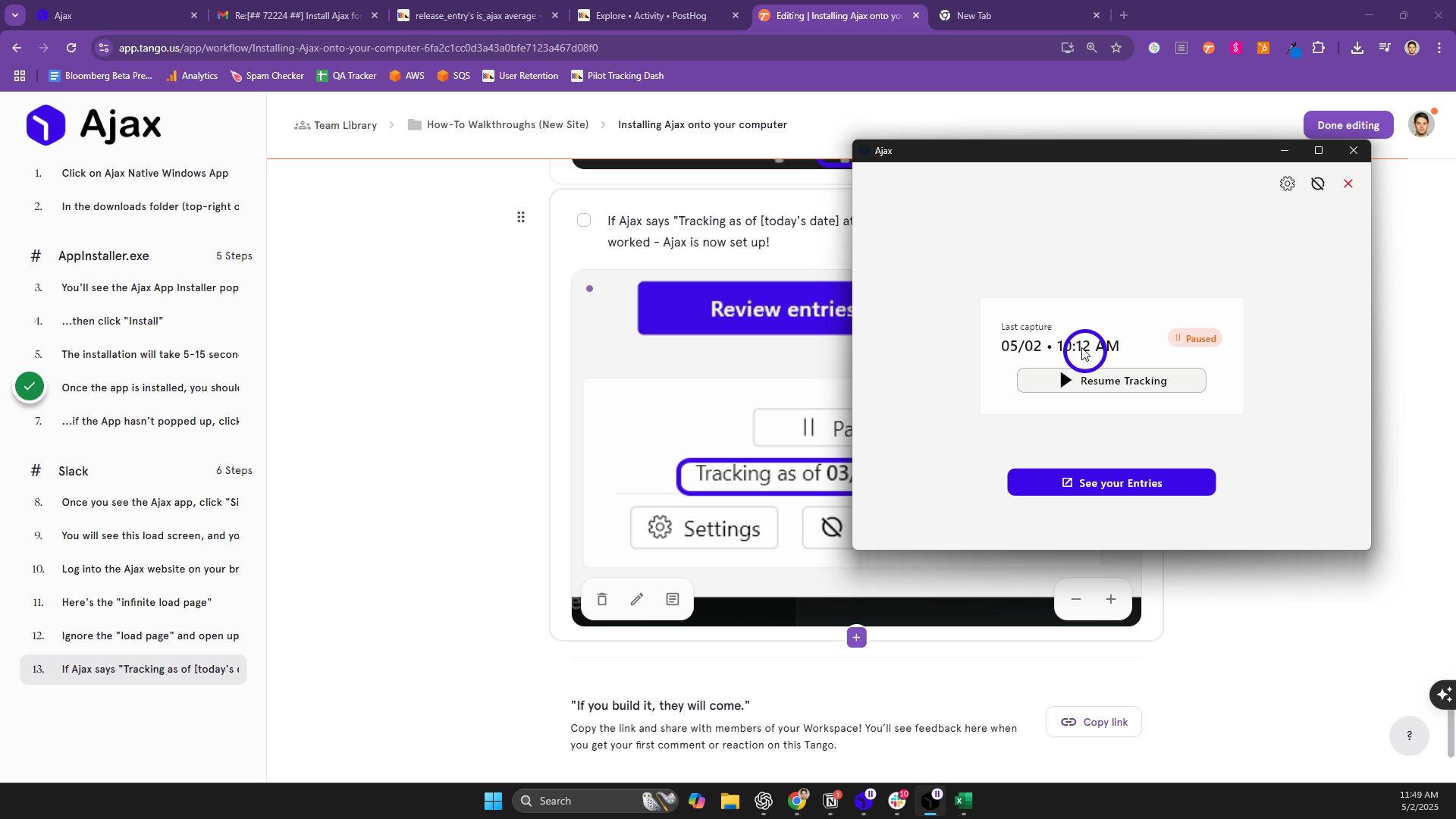 This is what it looks like to be successfully logged in!