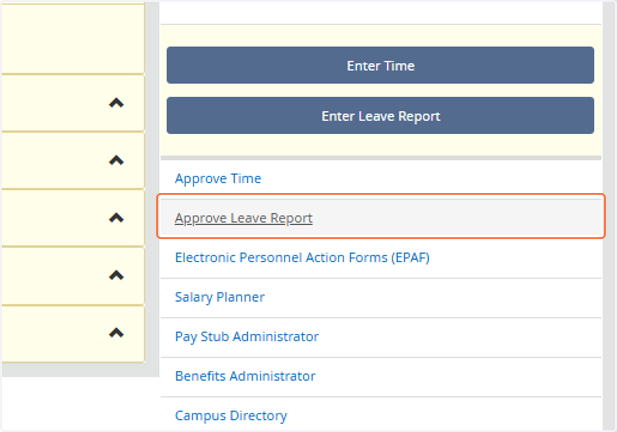Click on Approve Leave Report