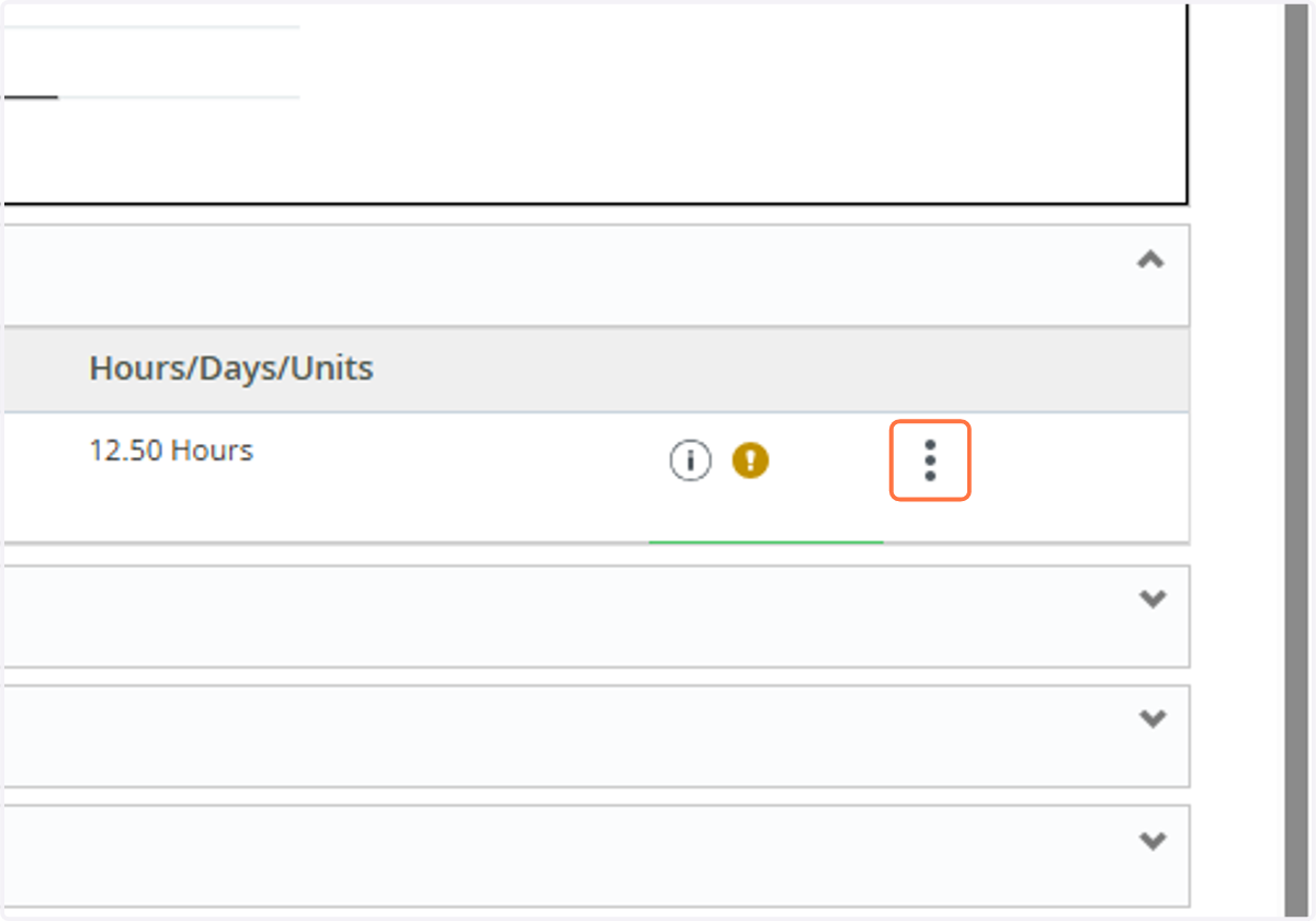 Click on the employee's name or select the action menu to enter the employee's leave report.