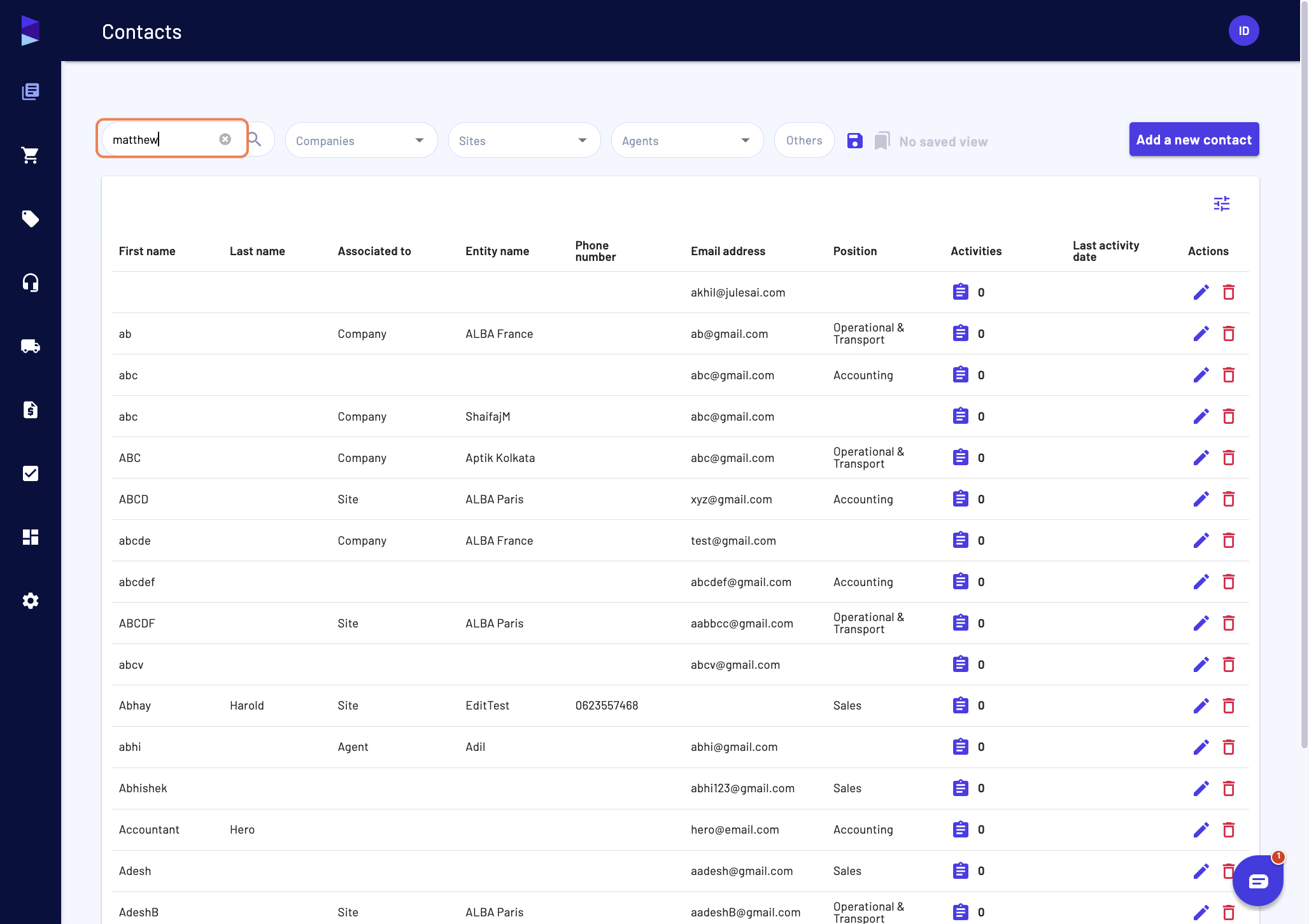 Enter any search query in the search bar