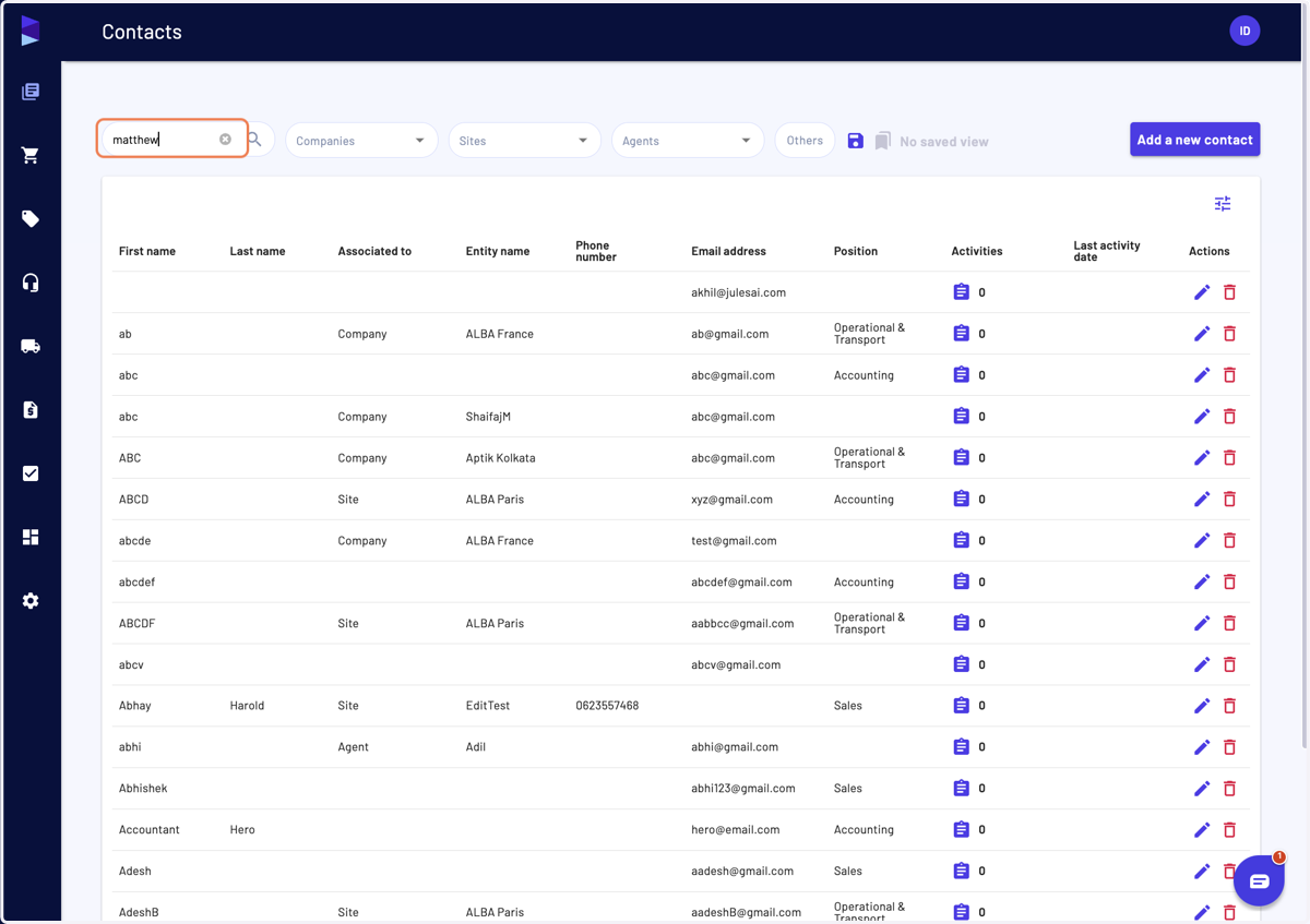 Enter any search query in the search bar