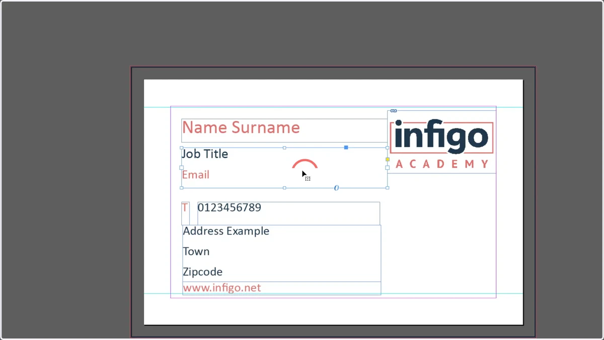 Select your frame containing multiple pieces of information