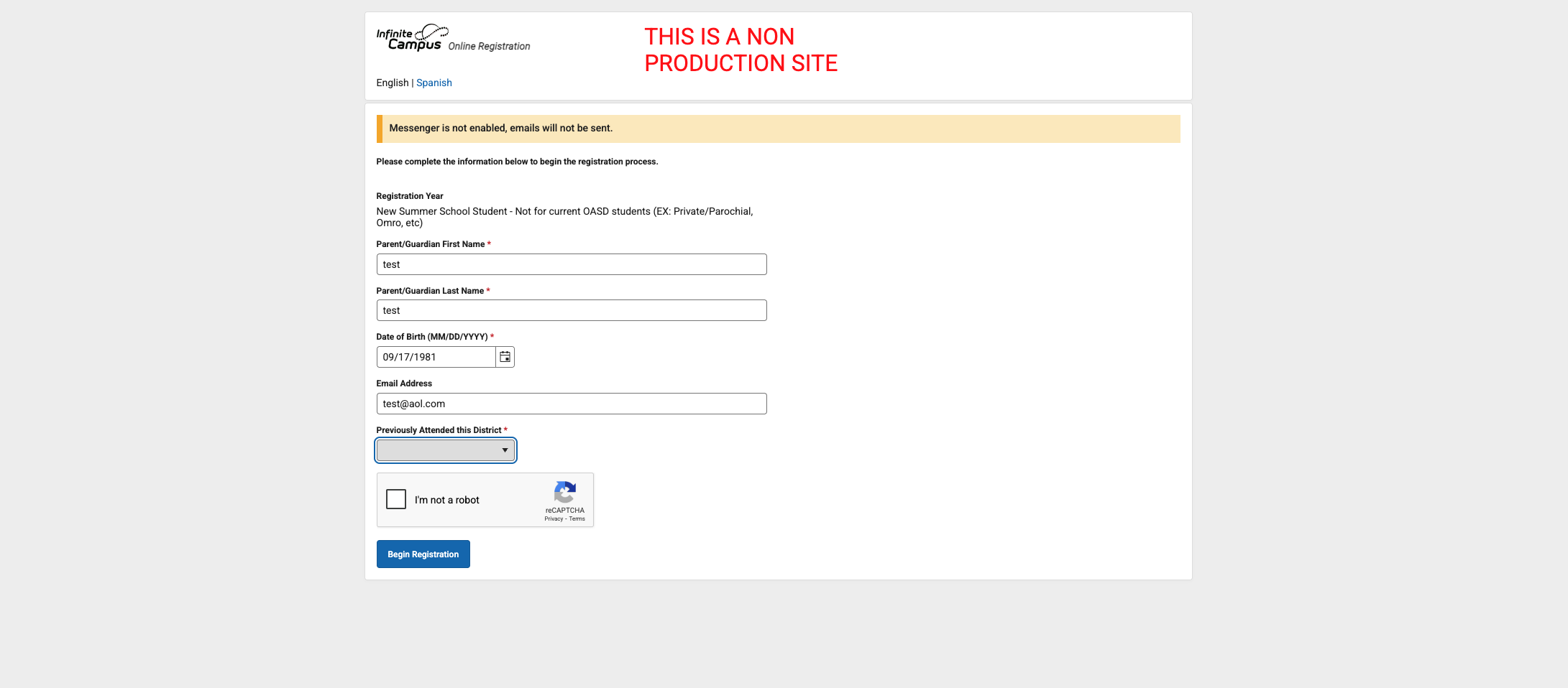Enter in all information needed