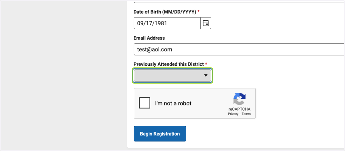 Enter in all information needed