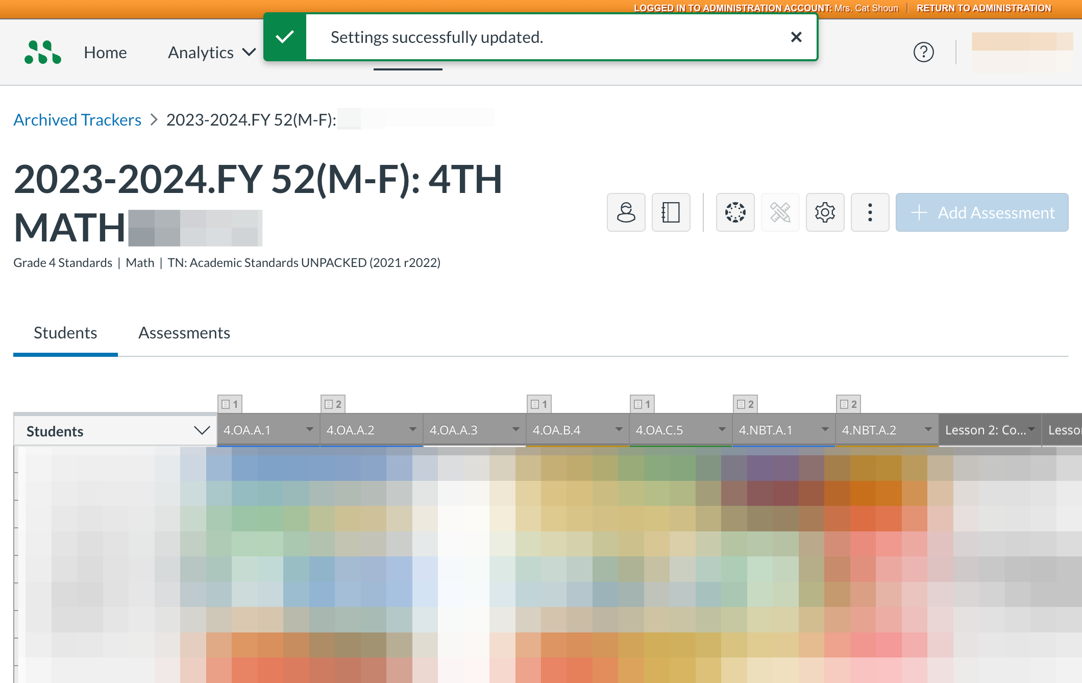 Students and Data are now visible.