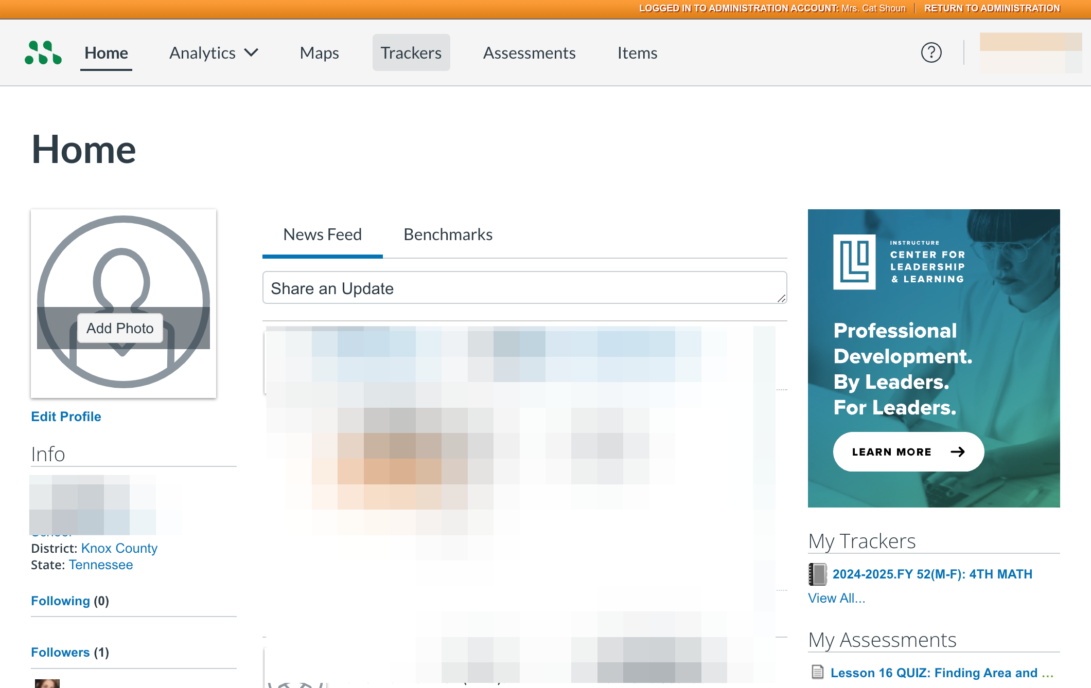 Click on Trackers